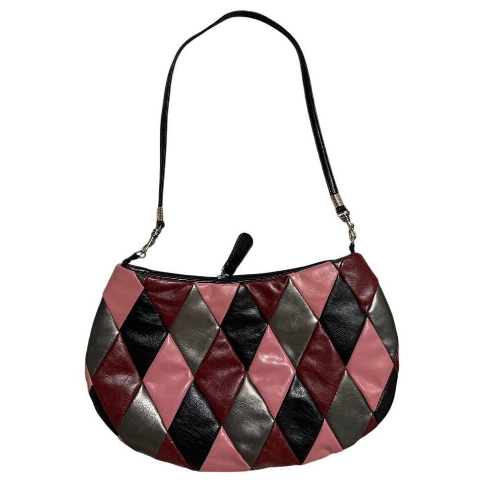Jessica McClintock Vintage Harlequin Patchwork Shoulder Bag